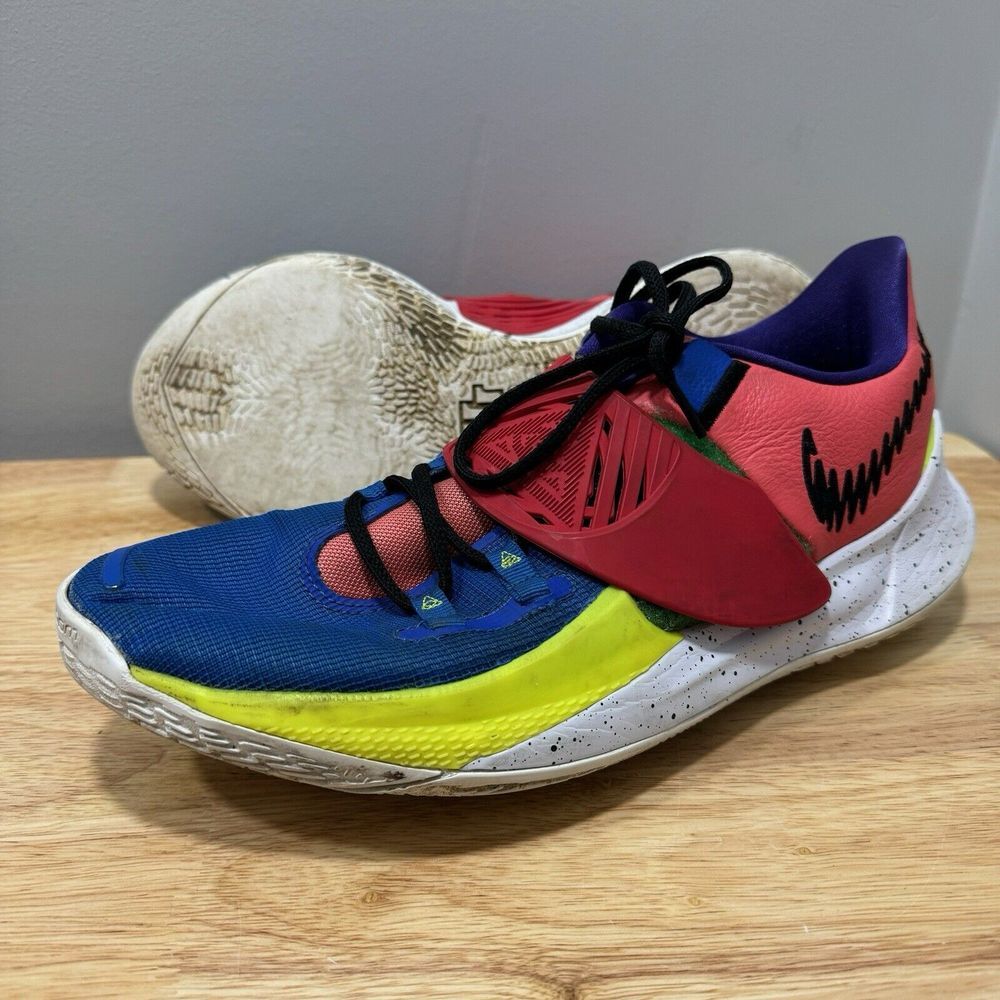 Nike Kyrie Low 3 Ny vs Ny Mens 13 Basketball Sneakers Blue Red Strap Shoes